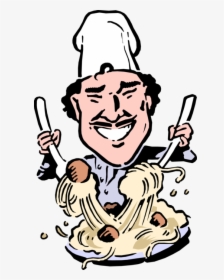 Vector Illustration Of Italian Chef Tosses Pasta Spaghetti - Spaghetti Cartoon, HD Png Download, Transparent PNG