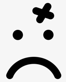 Wound Cross On Emoticon Sad Face Of Rounded Square - Hurt Face Png, Transparent Png, Transparent PNG
