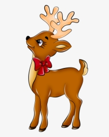 Deer Clipart Reindeer Cute - Cartoon Reindeer, HD Png Download, Transparent PNG