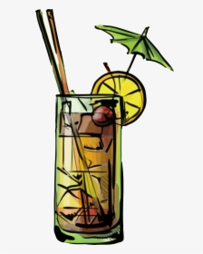 Drink,yellow,artwork - Cocktail Ingredients Drawing, HD Png Download, Transparent PNG