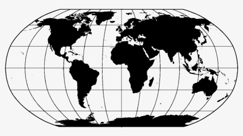 World Map Black - Globe Map Black And White, HD Png Download, Transparent PNG