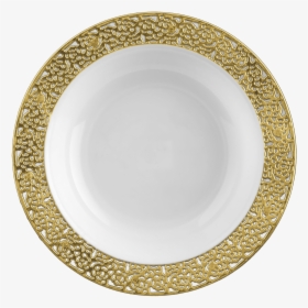 Elegant White With Gold Trim Plastic 12 Oz Soup Bowls - White Plate Gold Trim, HD Png Download, Transparent PNG