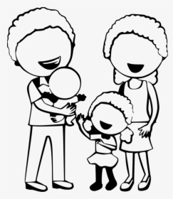 Emotion,love,monochrome Photography - Cartoon Family Black And White, HD Png Download, Transparent PNG