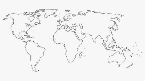 Simplified Blank World Map Without Antartica - World Map For Practice, HD Png Download, Transparent PNG