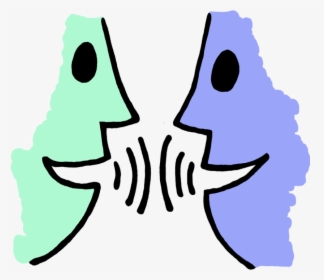 two people talking face to face