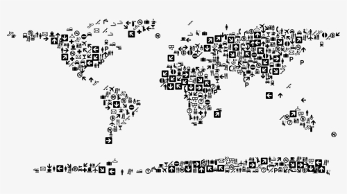 World Map Icon Png - World Map With Icons, Transparent Png, Transparent PNG