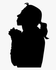 Silhouette,monochrome Photography,black - Praying Woman, HD Png Download, Transparent PNG
