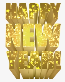 Happy Gold Png Clip - Happy New Year Gold Png, Transparent Png, Transparent PNG