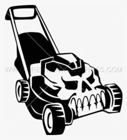 Mowing Clipart Grass Cutting Machine - Skull Lawn Mower Clipart, HD Png Download, Transparent PNG