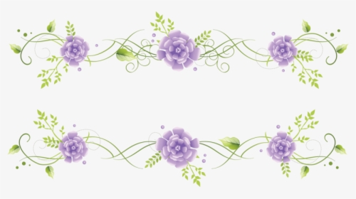 Blue Flower Border Vignette Free Clipart Hq - Purple Floral Borders Png, Transparent Png, Transparent PNG