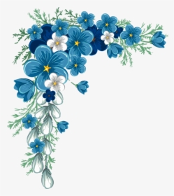 Blue Flower Border Png, Transparent Png, Transparent PNG