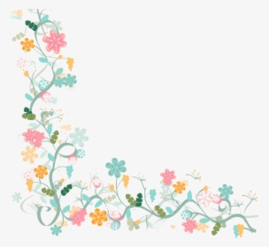 Ftestickers Watercolor Flowers Border Blue Colorful - Transparent Background Watercolor Floral Border, HD Png Download, Transparent PNG