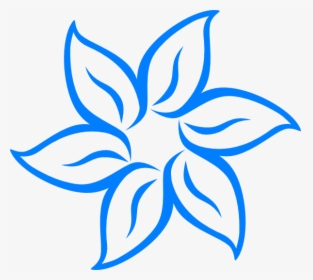 Blue Flower Border Clip Art - Star Flower Clipart, HD Png Download, Transparent PNG
