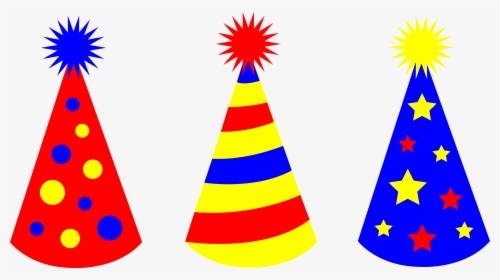 Cone Clipart Party Hat - Birthday Party Hats Cartoon, HD Png Download, Transparent PNG