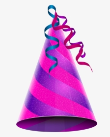 Birthday Party Hat Purple Pink Png Clip Art Imageu200b - Transparent Background Birthday Hat, Png Download, Transparent PNG