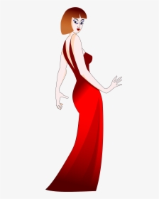 Woman In Red Dress Clip Arts - Red Dresses Clip Art, HD Png Download, Transparent PNG