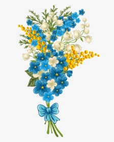 Art Flowers, Pretty Flowers, Flower Art, Flower Canvas, - Vector Blue Flower Frame, HD Png Download, Transparent PNG