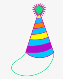 Colorful Party Hat - Birthday Party Hat Cartoon, HD Png Download, Transparent PNG