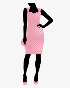 Fashion Woman Pink Polka Dot Dress Clip Arts - Fashion Model Clipart Transparent, HD Png Download, Transparent PNG