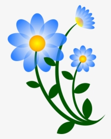 Blue Flower Motif - Clip Art May Flowers, HD Png Download, Transparent PNG