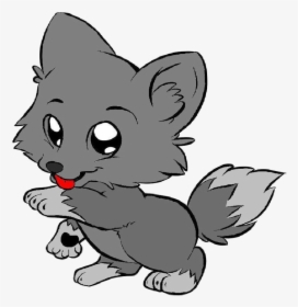 Wolf Baby Clipart Free Best On Transparent Png - Cute Anime Wolf Pup Wolf Drawing, Png Download, Transparent PNG