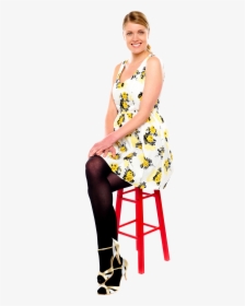 Woman Sitting On Stool, HD Png Download, Transparent PNG
