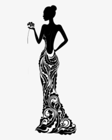 Dress Silhouette Fashion Stock Photography - Elegant Black Woman Silhouette, HD Png Download, Transparent PNG