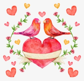 Lovebird Watercolor Painting - Watercolor Painting, HD Png Download, Transparent PNG