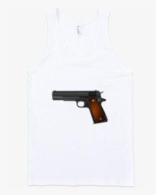 Gun Fine Jersey Tank Top Unisex By Itee - White Top Front Transparent Background, HD Png Download, Transparent PNG