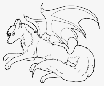 Baby Wolf With Wings Coloring Pages - Horse And Wolf Coloring Pages, HD Png Download, Transparent PNG