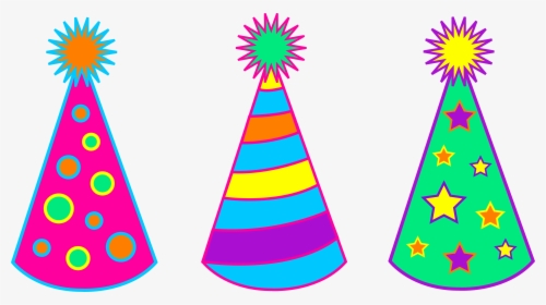 Birthday Clipart Party Hat - Party Hats Clipart Black And White, HD Png Download, Transparent PNG