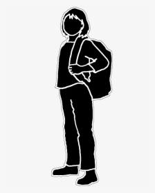 Black White Silhouette School Girl - School Girl Clipart Black And White, HD Png Download, Transparent PNG