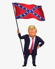 Trump Holding Confederate Flag, HD Png Download, Transparent PNG
