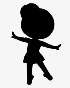 Little Black Girl Png - Little Girl Silhouette Cartoon, Transparent Png, Transparent PNG