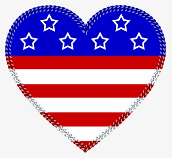 Heart, Red, White, Blue, America, Usa, Stars, Love - Green And Yellow Stars, HD Png Download, Transparent PNG