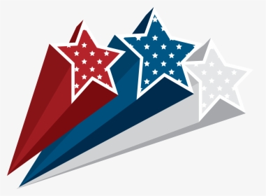 Red White Blue Stars Png - 4th Of July Stars Png, Transparent Png, Transparent PNG