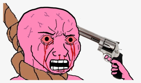 Pink Wojak With Bleeding Eyes And A Nook Around Its - Suicidal Wojak, HD Png Download, Transparent PNG
