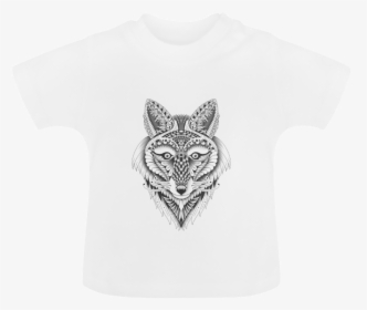 Foxy Wolf Ornate Animal Drawing Baby Classic T-shirt - Dingo, HD Png Download, Transparent PNG