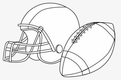 Football Or Rugby Coloring Page - Football And Helmet Clipart, HD Png Download, Transparent PNG