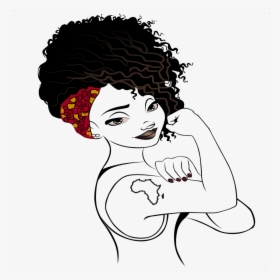Drawings Of Black Girls - Black Girl Line Art, HD Png Download, Transparent PNG
