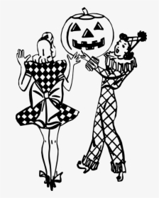 Halloween, Retro, Scared Woman, Man, Horror, Vintage - Funny Happy Halloween Birthday, HD Png Download, Transparent PNG