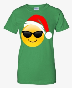 Emoji Christmas Shirt Cool Sunglasses Santa Hat Family - Betty Boop Miami Hurricanes, HD Png Download, Transparent PNG