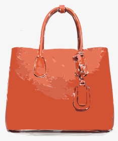 Orange Flat Leather Bag Clip Arts - Handbag, HD Png Download, Transparent PNG