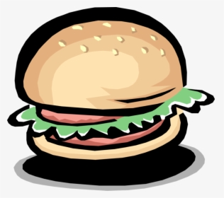 Vector Illustration Of Hamburger Fast Food Meal - Cartoon Burger, HD Png Download, Transparent PNG