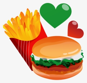 Hamburger French Fries Fast Food Euclidean Vector - Fast Food Vector Png, Transparent Png, Transparent PNG
