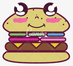 Kawaii Hamburger - Comida En Caricatura Tiernas, HD Png Download, Transparent PNG