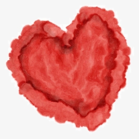 Heart, Watercolor, Red, Valentine, Day, Isolated, Love - Desenho De Coração Aquarela Fundo Transparente, HD Png Download, Transparent PNG