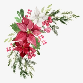 Lake Clipart Watercolor - Red Flowers Watercolor Border, HD Png Download, Transparent PNG