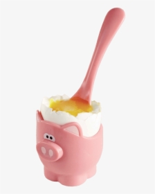 Piggy Egg Cup And Spoon - Egg Cup And Spoon, HD Png Download, Transparent PNG