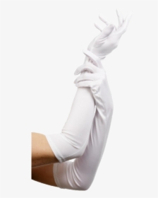 These Extra Long Satin White Gloves Are Perfect For - White Elbow Length Gloves, HD Png Download, Transparent PNG